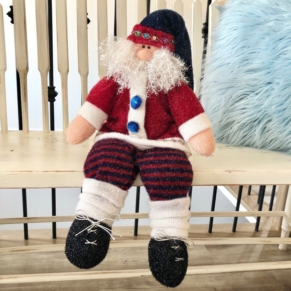 CHRISTMAS Santa, Plush Shimmery Santa, Christmas Decor, Very Good Condition - Picture 1 of 7